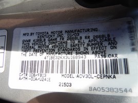 2003 Toyota Camry Silver 2.4L AT #Z23357